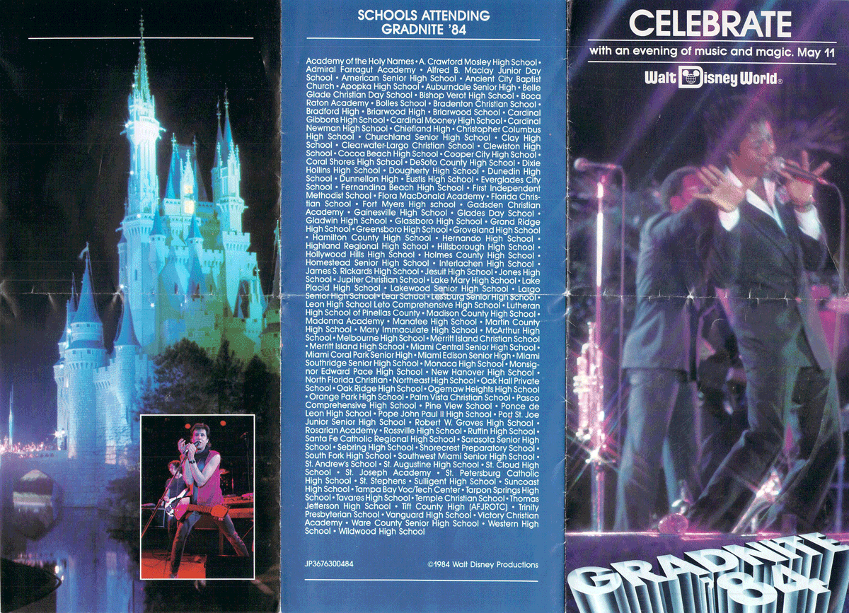 Disney Gradnite 1984 pamphlet.