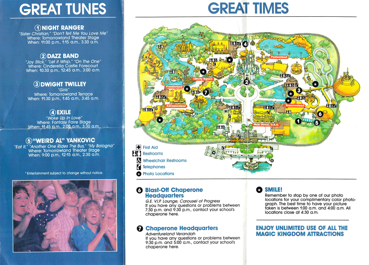 Inside of Disney Gradnite 1984 pamphlet.