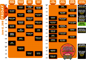 2018 Bonnaroo Friday printable schedule