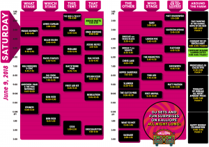 2018 Bonnaroo Saturday printable schedule