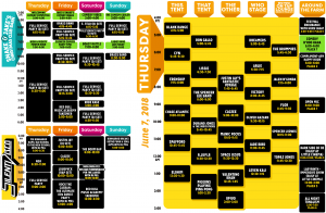 2018 Bonnaroo Thursday printable schedule